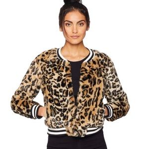 BB Dakota Clever Girl Leopard Faux Fur Bomber